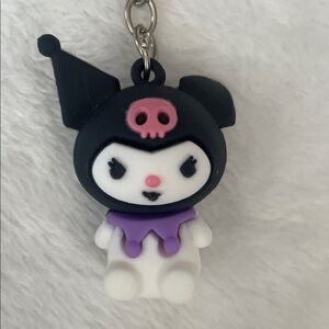 Kawaii 3D Kuromi Mascot Keychain - Sanrio Character Bag Charm